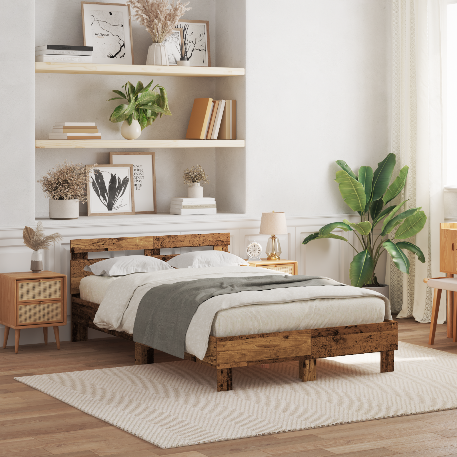 Konstrueret Træ Sengestel Gammelt Træ Konstrueret Træ 120 X 190 Cm - hovedbillede