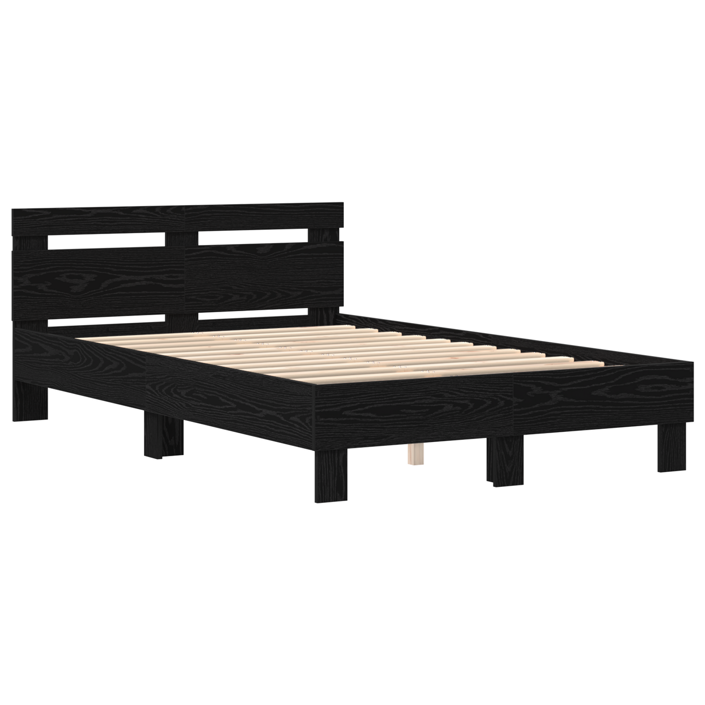 Sengehestsstel Sort Eg Konstrueret Træ 120 X 190 Cm Solid - billede 5