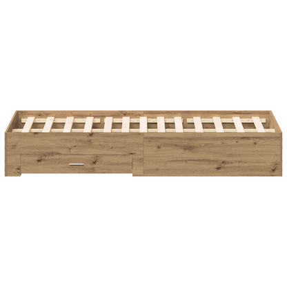 Senge Ramme med Skuffer i Artisan Egetræ 180x200 Cm Konstrueret Træ - billede 7