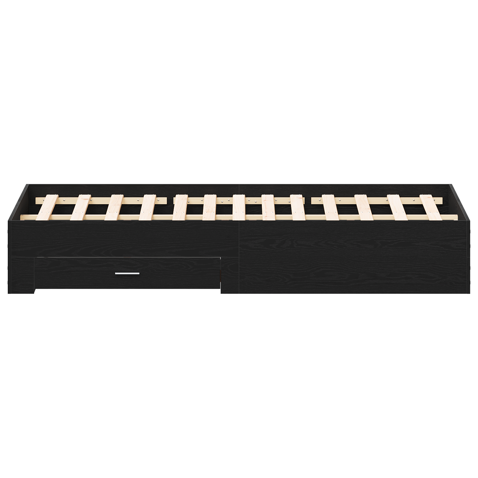 Seng med Skuffer Sort Eg 180x200 Cm Ingeniørtræ - billede 7