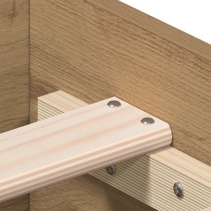 Senge Ramme med Skuffer Artisan Egetræ Konstrueret Træ 140 X 200 Cm - billede 9