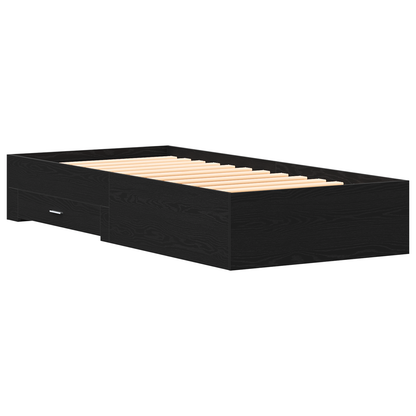 Sengestel Sort Eg 90x200 Cm Konstrueret Træ - billede 2