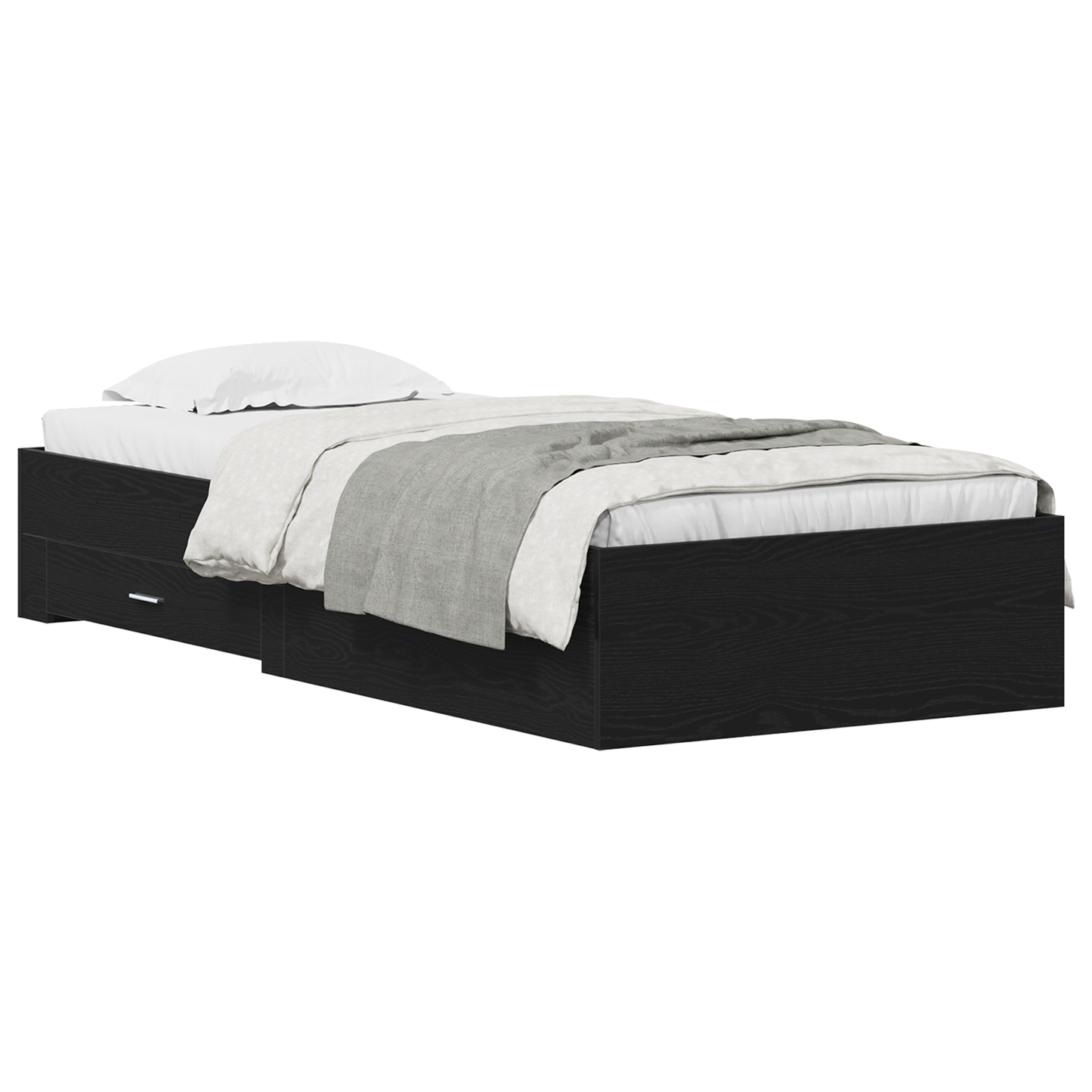 Sengestel Sort Eg 90x200 Cm Konstrueret Træ - billede 3