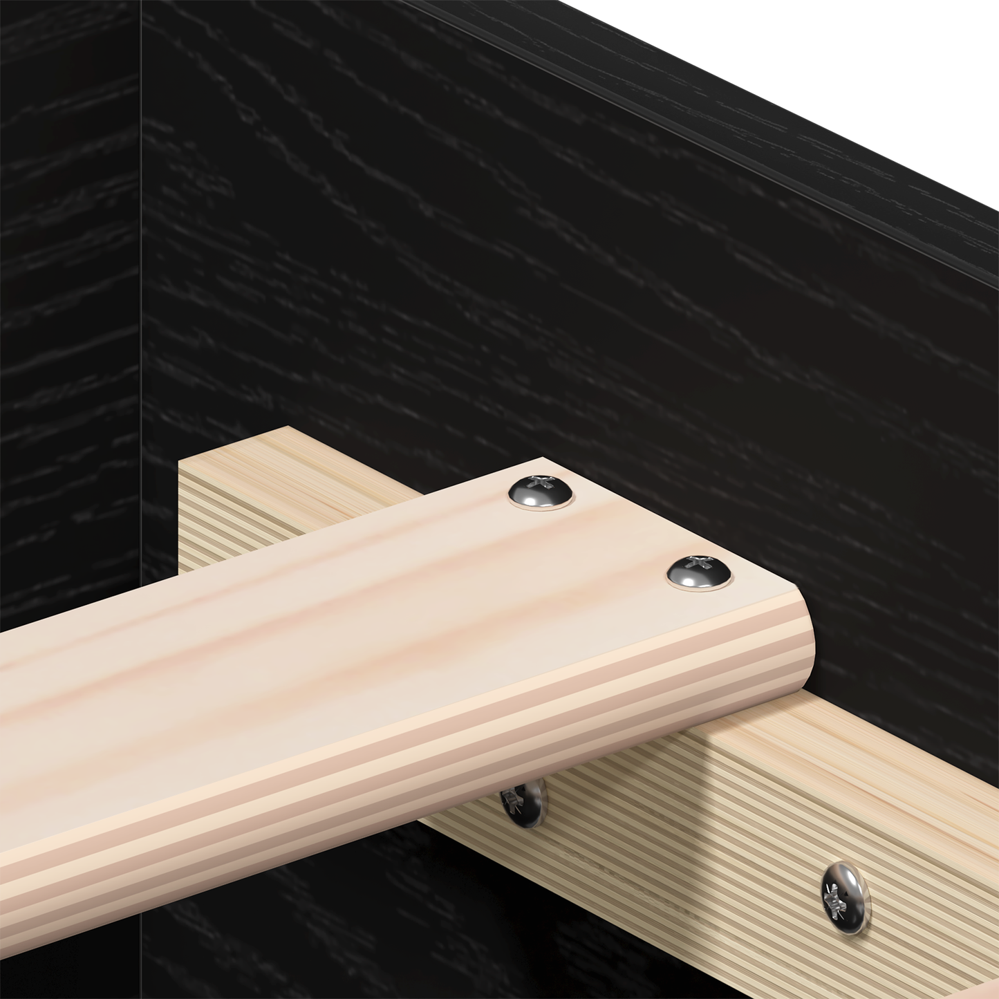 Sengestel Sort Eg 90x190 Cm Konstrueret Træ - billede 9