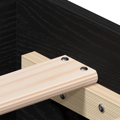 Sengestel Sort Eg 90x190 Cm Konstrueret Træ - billede 9