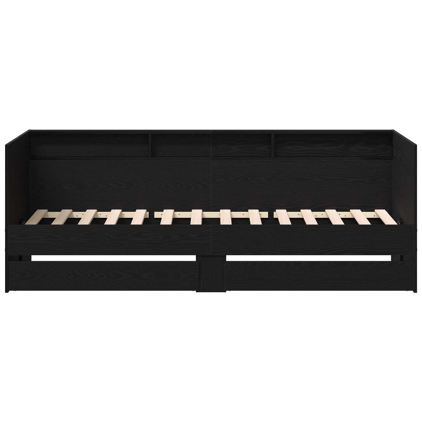 Sort Egetræ Dagbænk med Skuffer Sort Egetræ Konstrueret Træ - billede 6