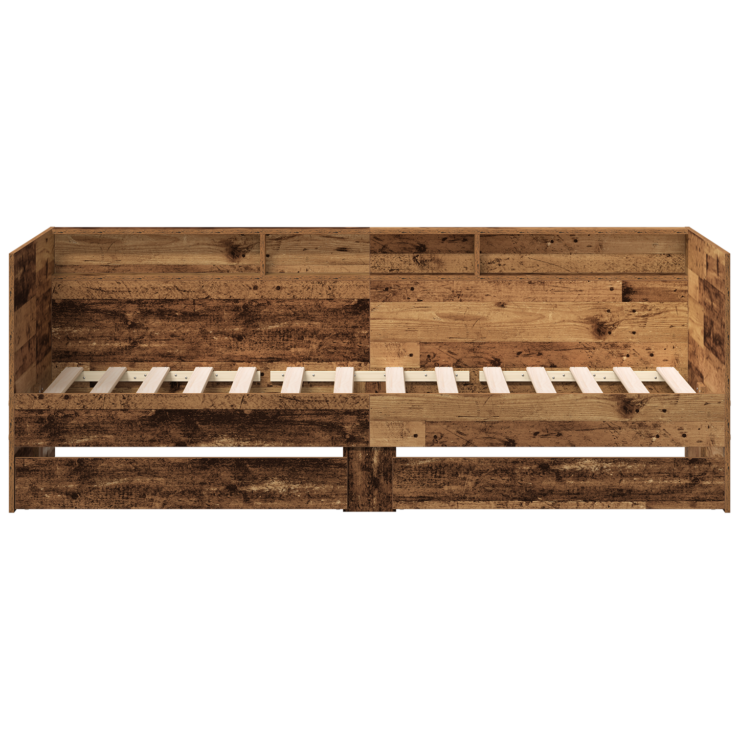 Sovesofa med Skuffer Gamle Træ Konstrueret Træ 90 X 190 Cm Solid - billede 6