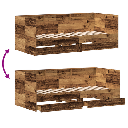 Dagbed med Skuffe Genbrugstræ Konstrueret Træ 75 X 190 Cm Holdbar - billede 12