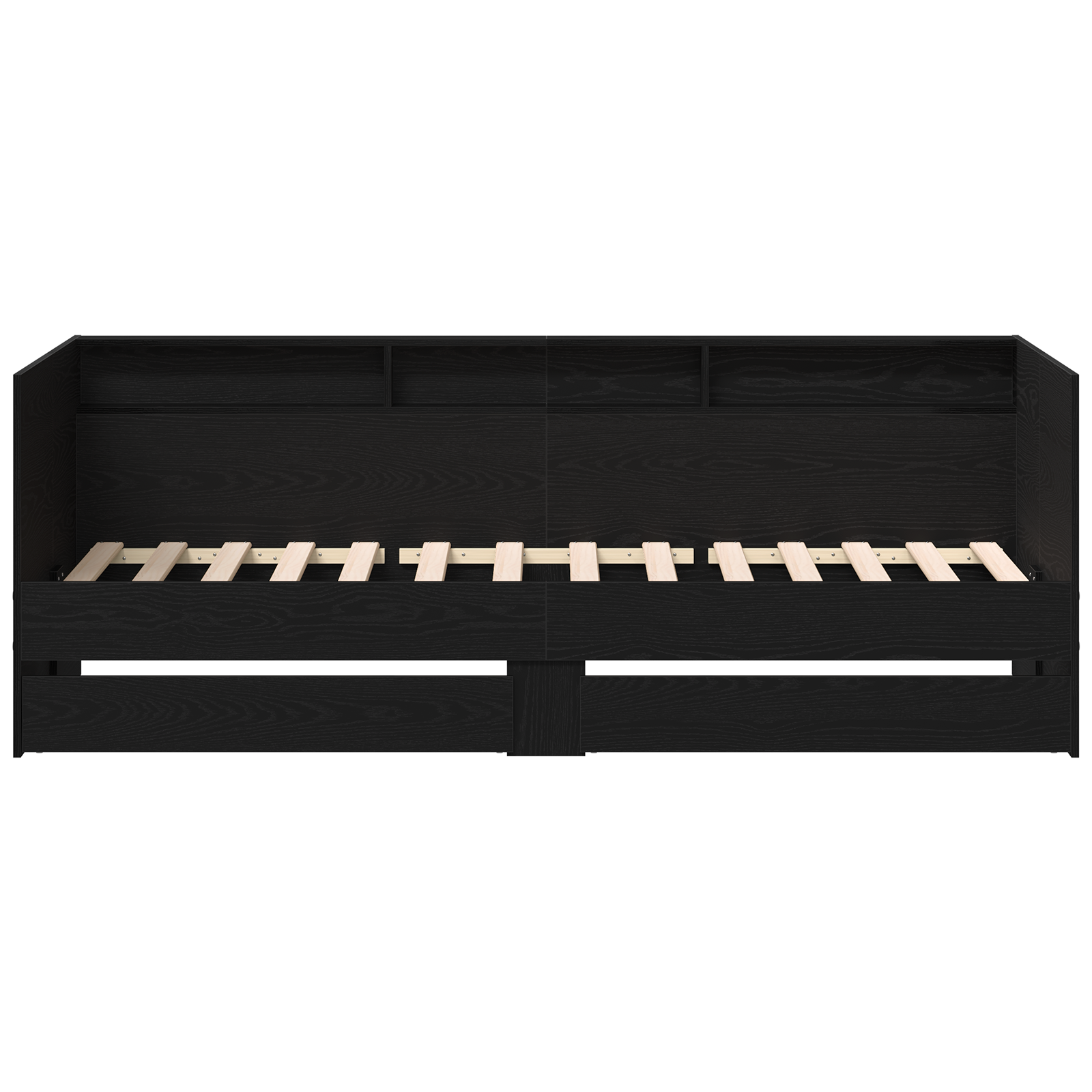 Sort Daybed med Skuffer Sort Eg Konstrueret Træ 75 X 190 Cm - billede 6