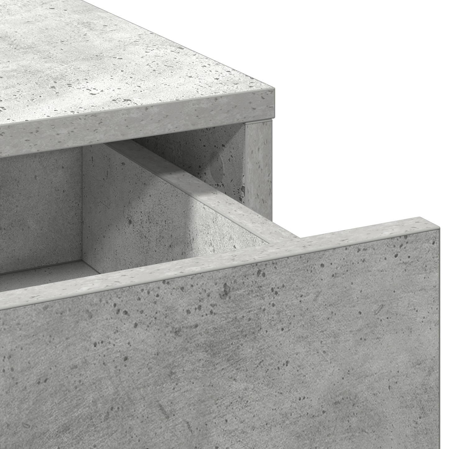 2 Pieces Makeupbord Sæt Med Led Beton Grå Konstrueret Træ