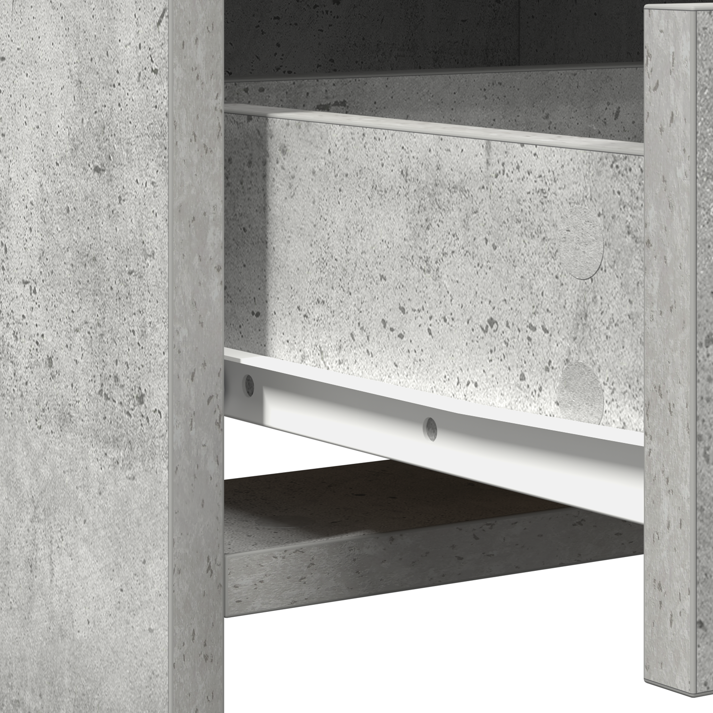2 Pieces Makeupbord Sæt Med Led Beton Grå Konstrueret Træ