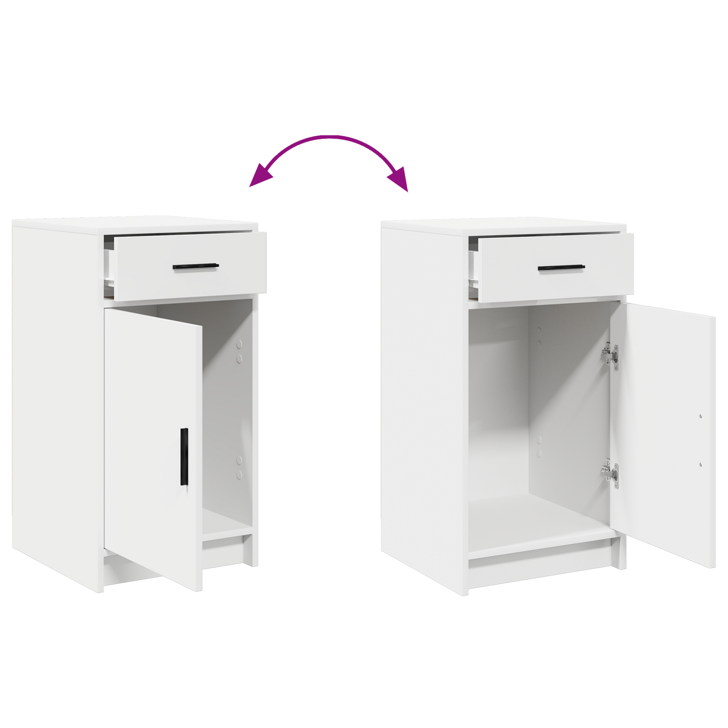 2 Personers Dressing Table Sæt Med Led Hvid Konstrueret Træ