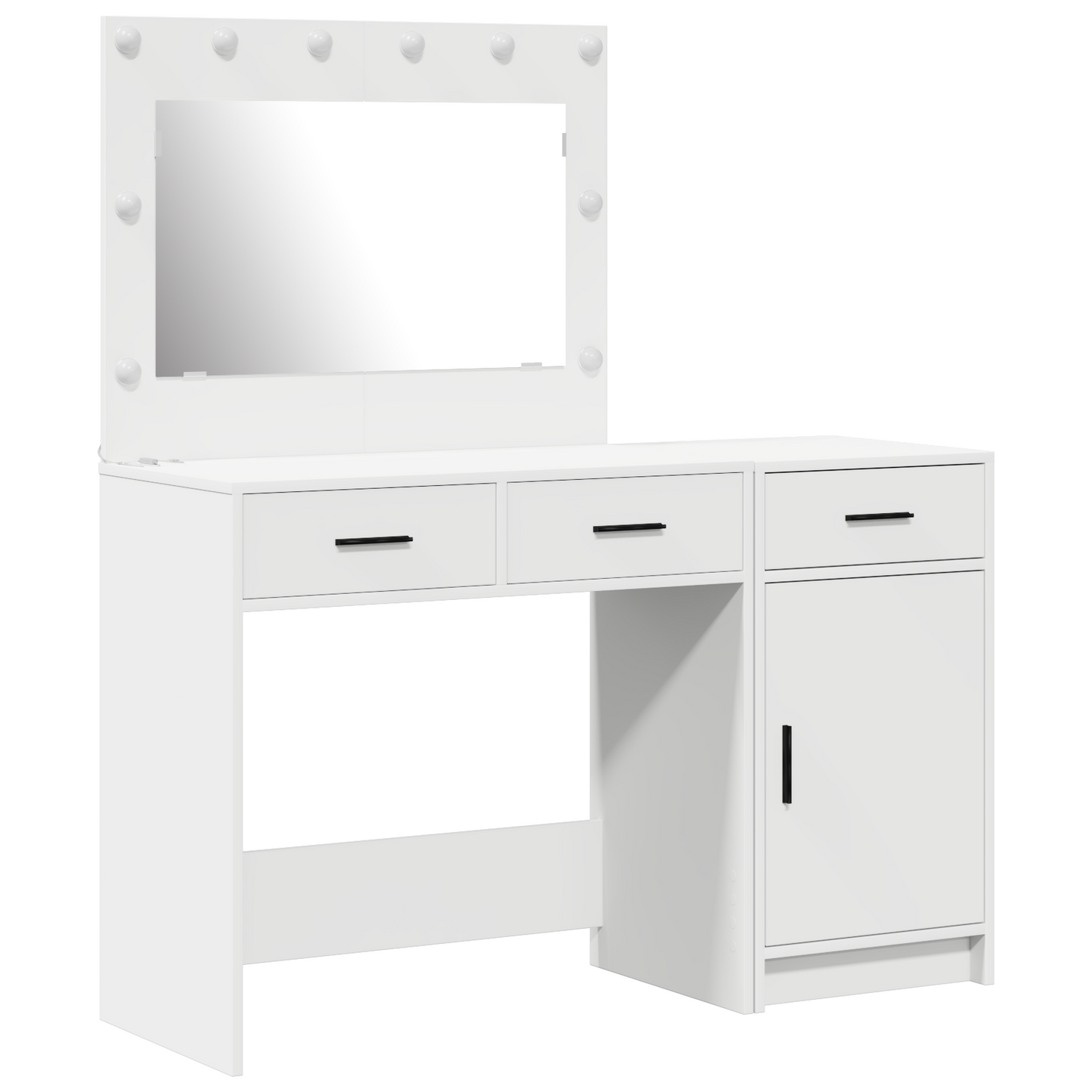 2 Personers Dressing Table Sæt Med Led Hvid Konstrueret Træ