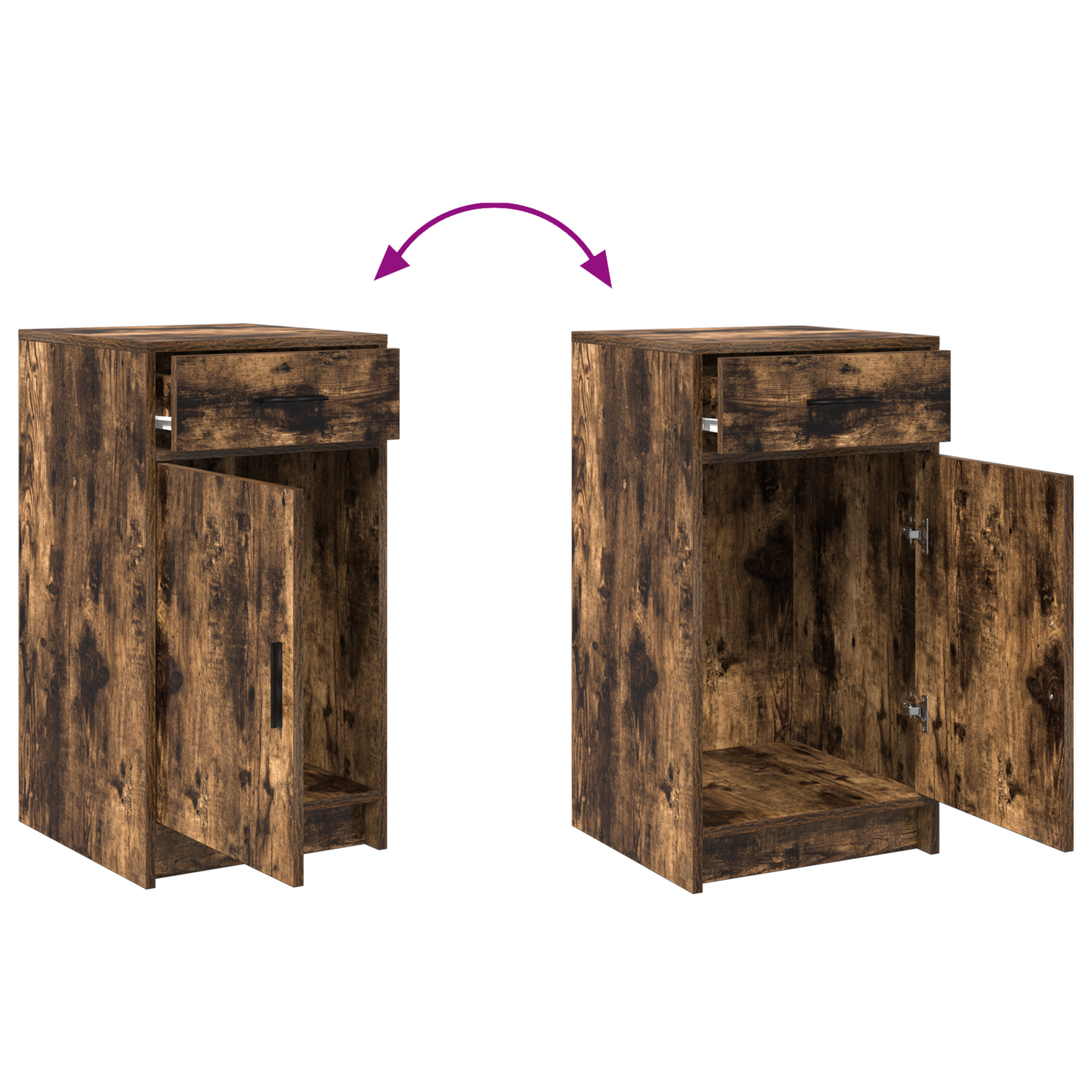 2 Delers Dressing Table Sæt Med Led Røget Eg Konstrueret Træ