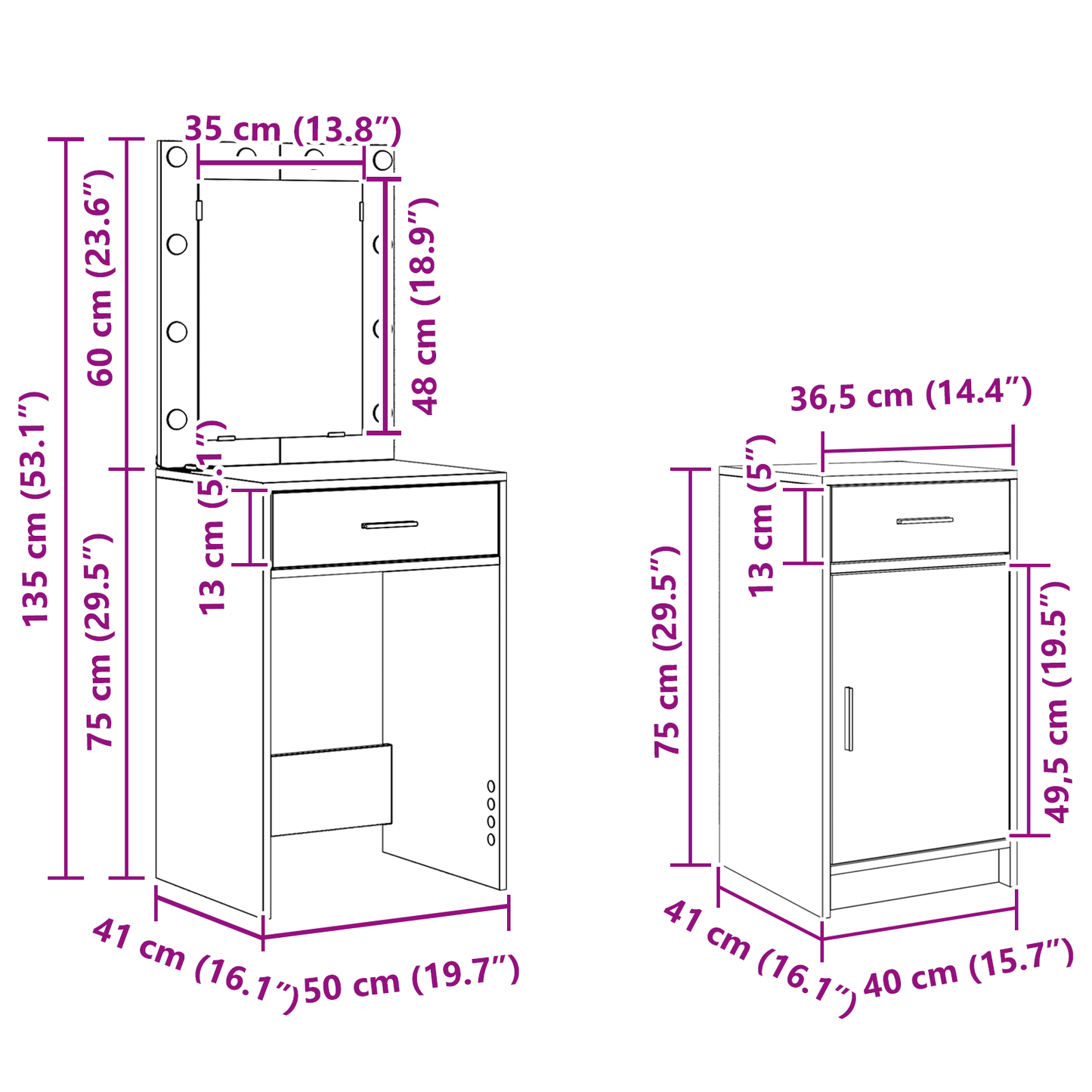 Klædeskab Med Skuffe Brun 50 X 41 X 135 Cm Konstrueret Træ