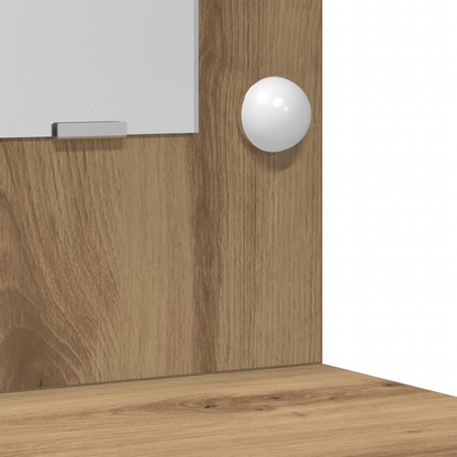 3-Delt Makeupbord Sæt Med Led Artisan Eg Ingeniørtræ