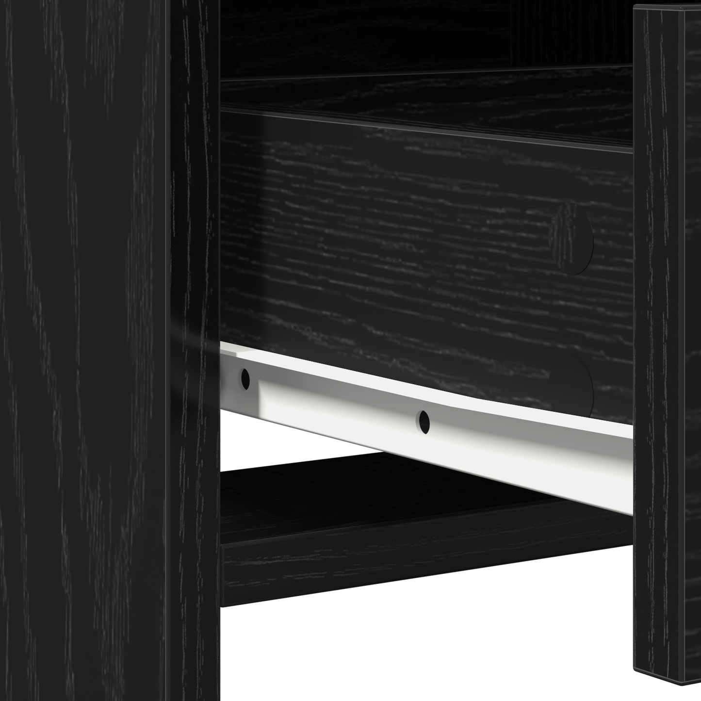 2 Stk. Makeupbord Sæt Med Led Sort Konstrueret Træ