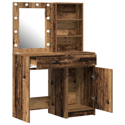 2 Stykker Dressing Table Sæt Med Led Gamle Træ Konstruktions Træ