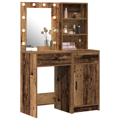 2 Stykker Dressing Table Sæt Med Led Gamle Træ Konstruktions Træ