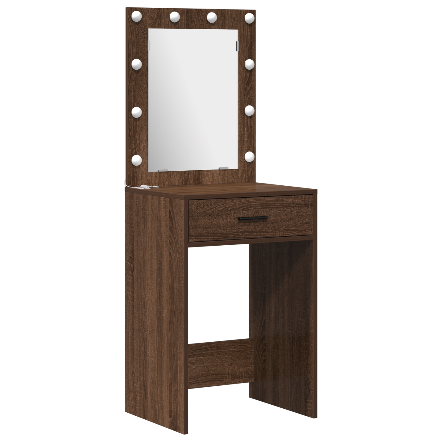 3-Delt Dressing Table Sæt Brun Eg Konstrueret Træ