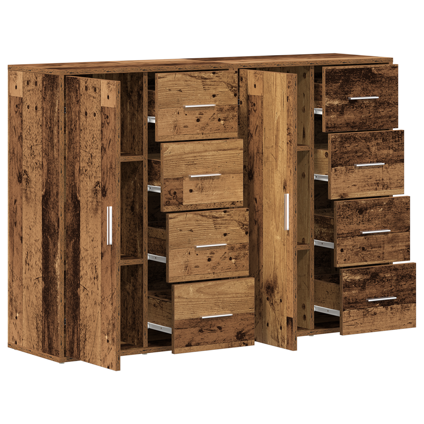Sideboards 2 Dele Gammelt Træ 60 X 31 X 84 Cm Konstrueret Træ