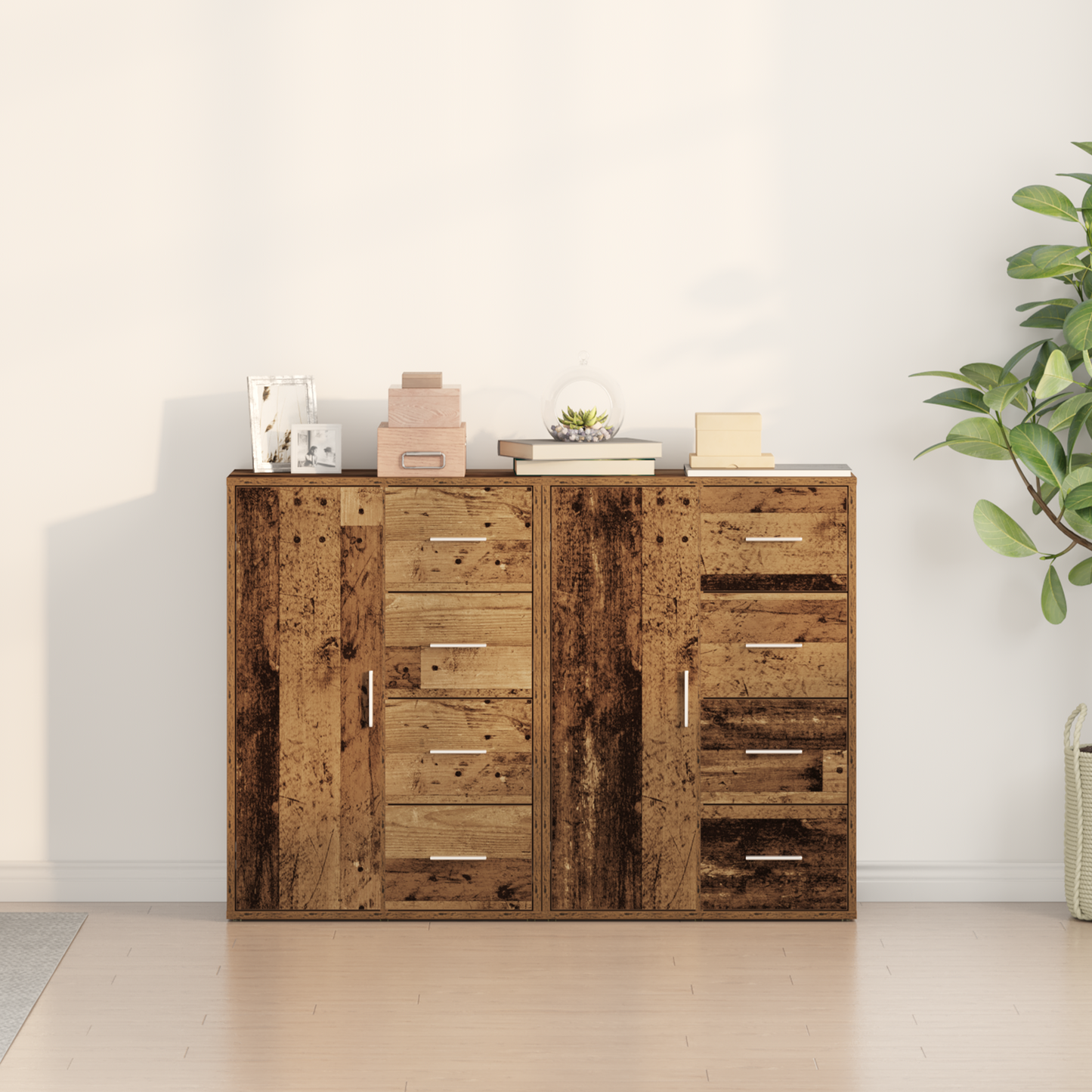 Sideboards 2 Dele Gammelt Træ 60 X 31 X 84 Cm Konstrueret Træ