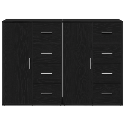 Sideboards 2 Dele Sort Eg 60 X 31 X 84 Cm Konstrueret Træ