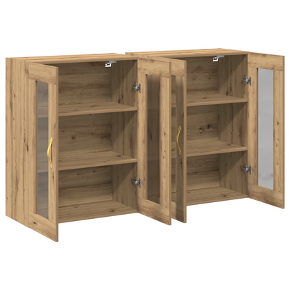 Vægmonterede Skabe 2 Stk Artisan Eg 69,5X34X90 Cm Konstrueret Træ
