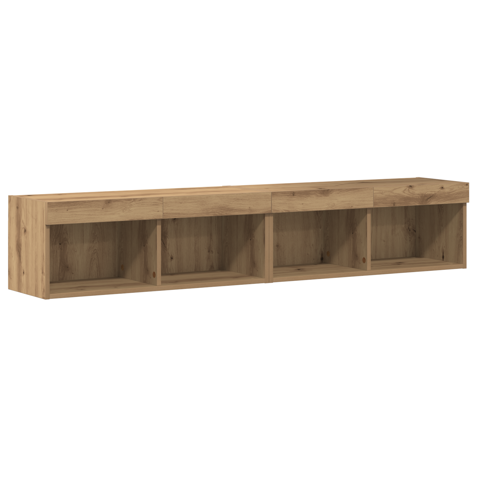Tv Vægskabe med Led Lys 2 Stk Artisan Egetræ 80x30x30 Cm&&tv Vægskabe med Led Lys 2 Stk Artisan Egetræ 60x30x40 Cm - billede 8