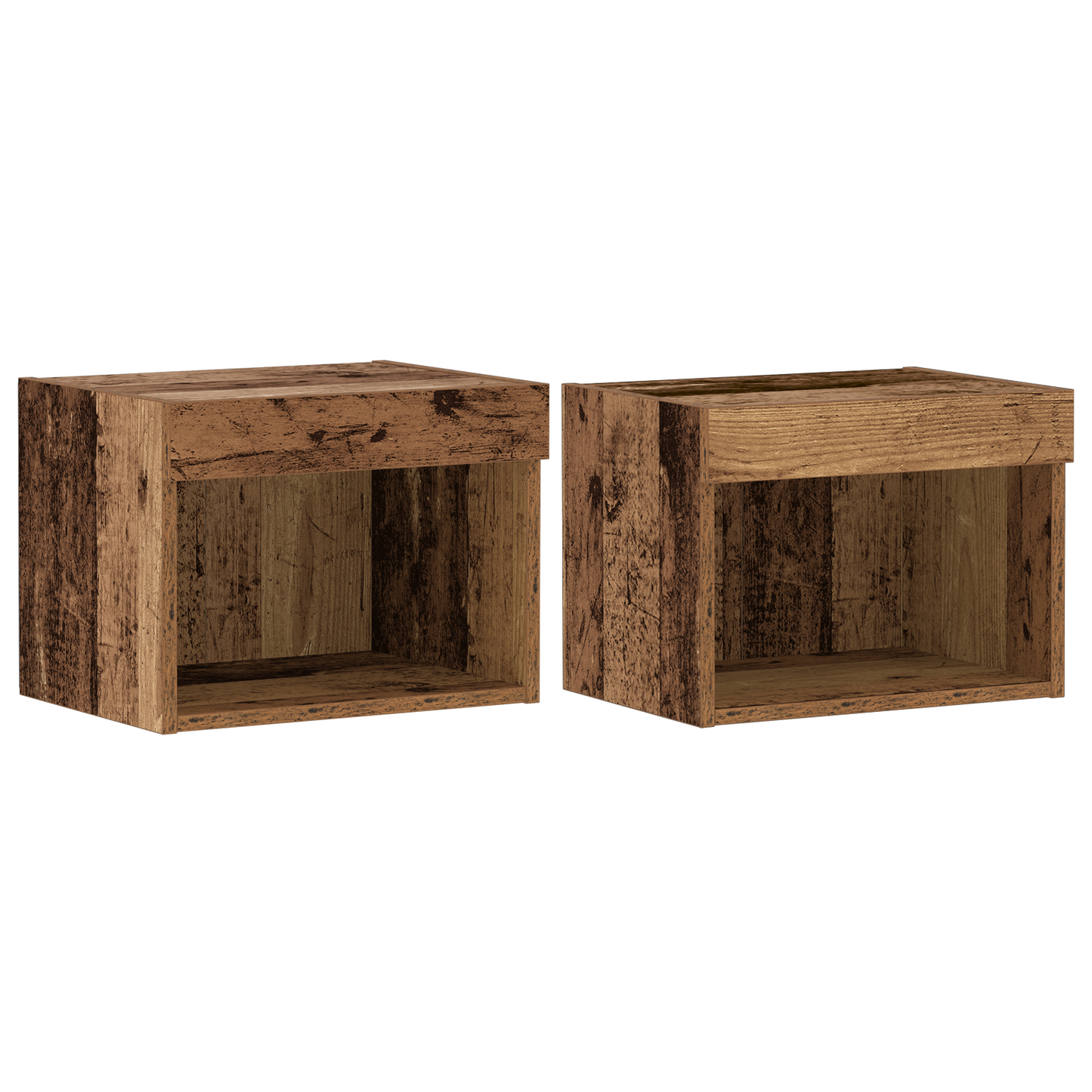 Flydende Hylde 2 Stk Gammelt Træ 40x28.5x40 Cm Konstrueret Træ&&vægskabe med Led-lys 2 Stk Gammelt Træ 40x30x30 Cm&&tv Vægskabe med Led-lys 2 Stk Gammelt Træ 80x30x30 Cm - billede 7