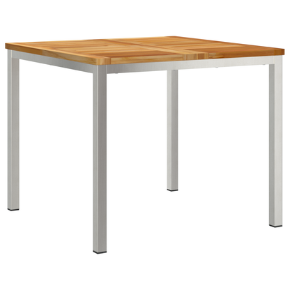 3 Stykke Have Spisebordssæt Massivt Teaktræ&&udendørs Spisebord 90x90x74,5 Cm Massivt Teaktræ - billede 5