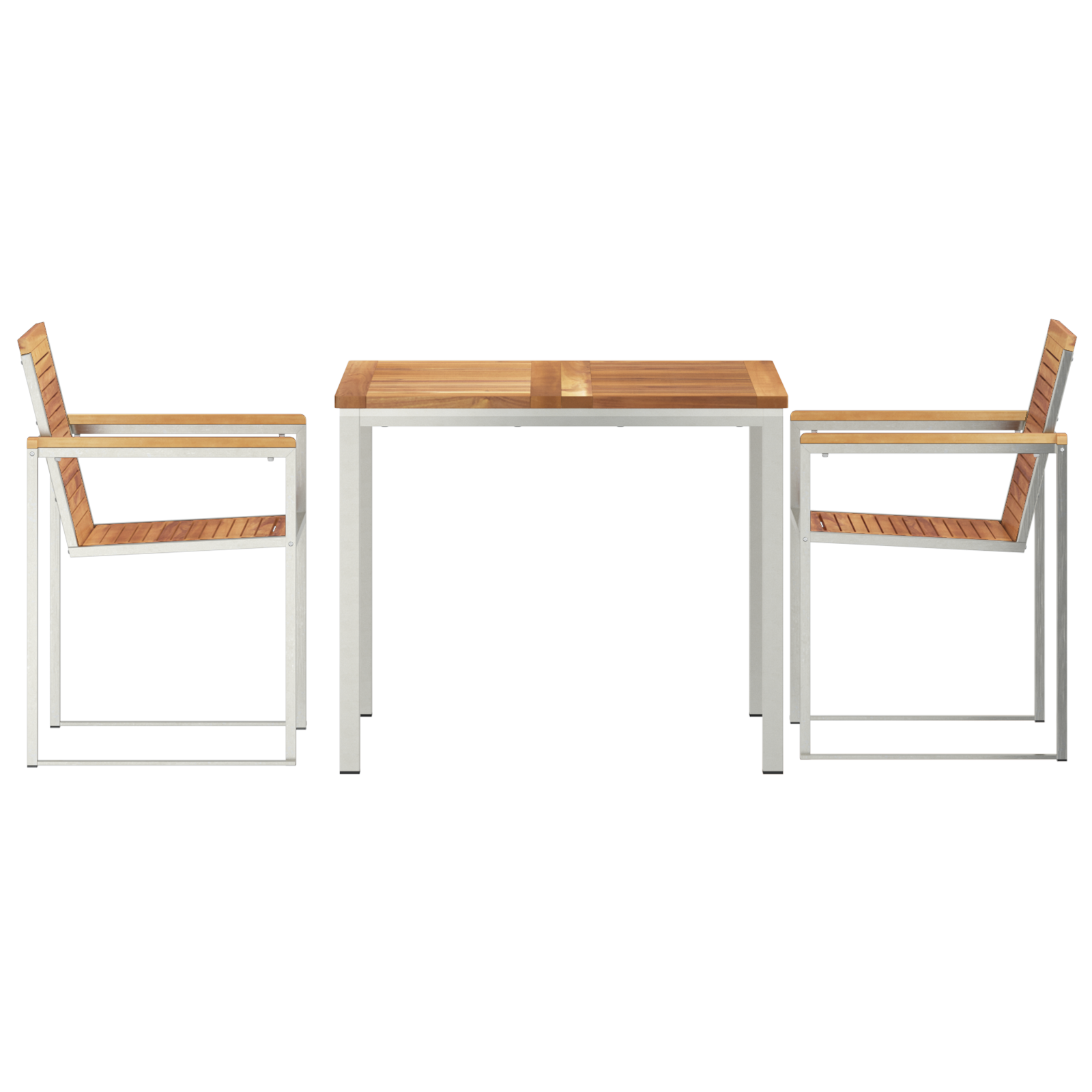3 Stykke Have Spisebordssæt Massivt Teaktræ&&udendørs Spisebord 90x90x74,5 Cm Massivt Teaktræ - billede 7