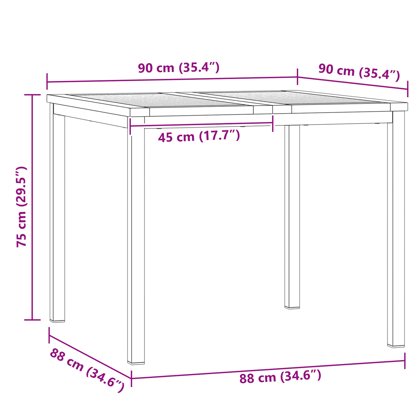 3 Stykke Have Spisebordssæt Massivt Teaktræ&&udendørs Spisebord 90x90x74,5 Cm Massivt Teaktræ - billede 12