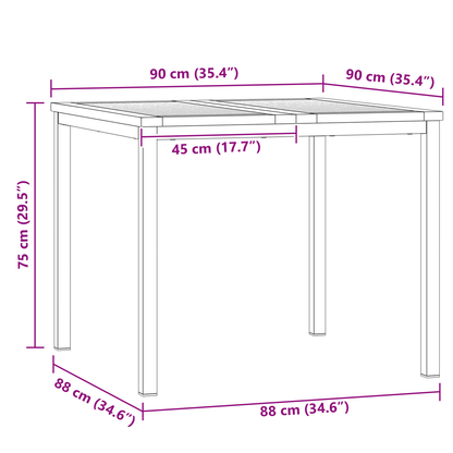 3 Stykke Have Spisebordssæt Massivt Teaktræ&&udendørs Spisebord 90x90x74,5 Cm Massivt Teaktræ - billede 12