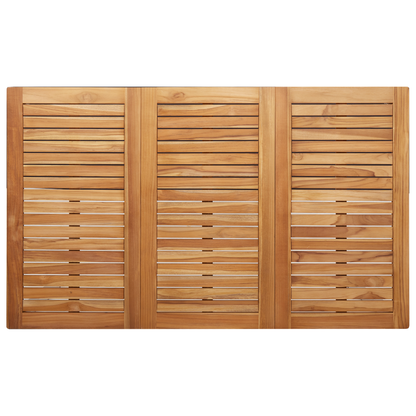 5 Delt Have Spise Sæt Massivt Teaktræ&&udendørs Spisebord 150x90x75 Cm Massivt Teaktræ - billede 8