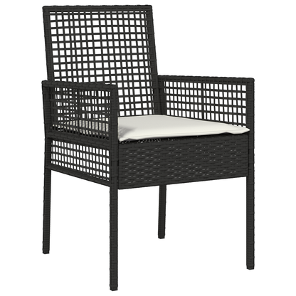 9-delt Have Spisebordssæt i Sort Poly Rattan - billede 6