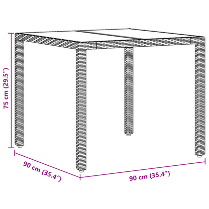 3-Delt Have Spisebordssæt Med Puder Beige Poly Rattan