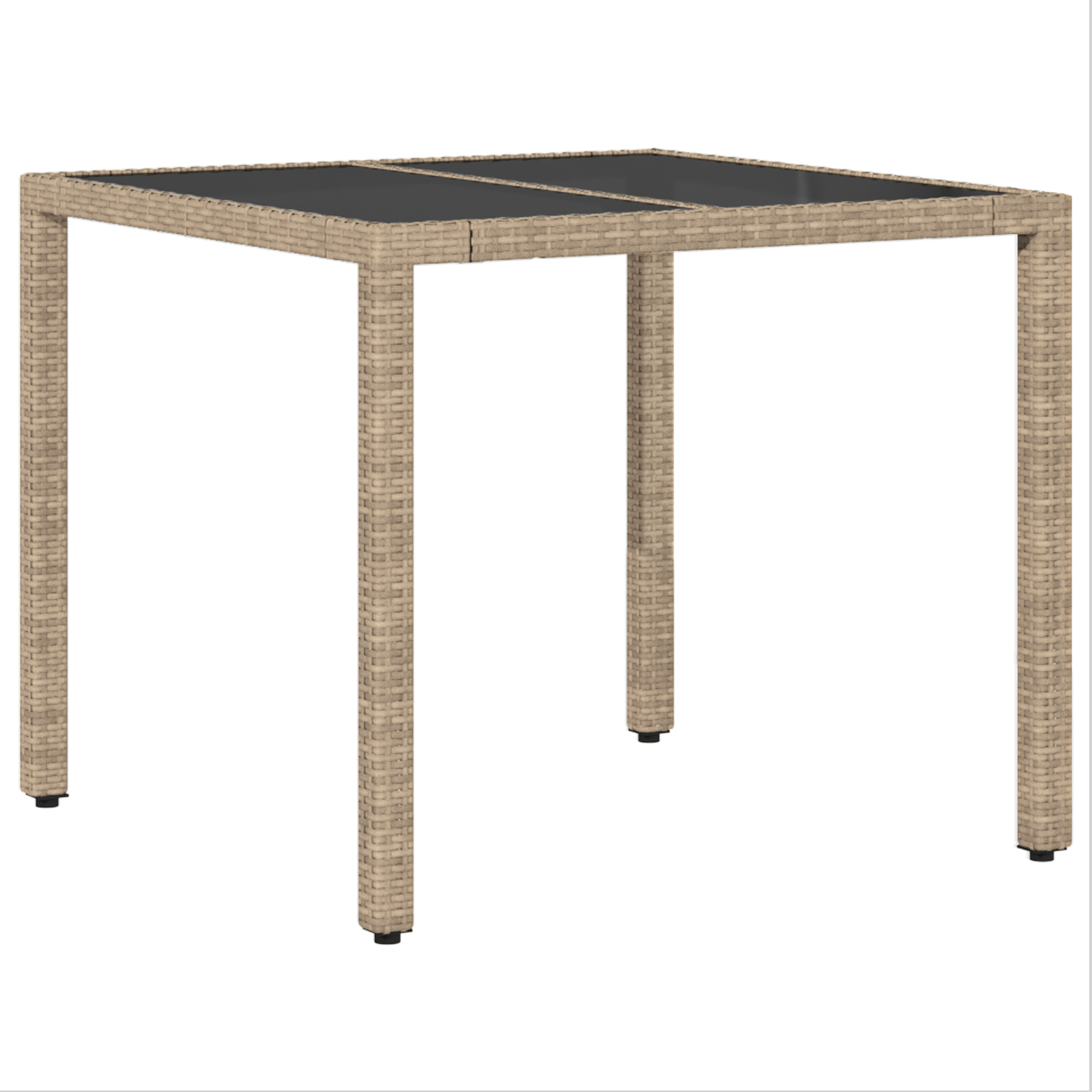 5 Delers Have Spisesæt Med Puder Beige Poly Rattan