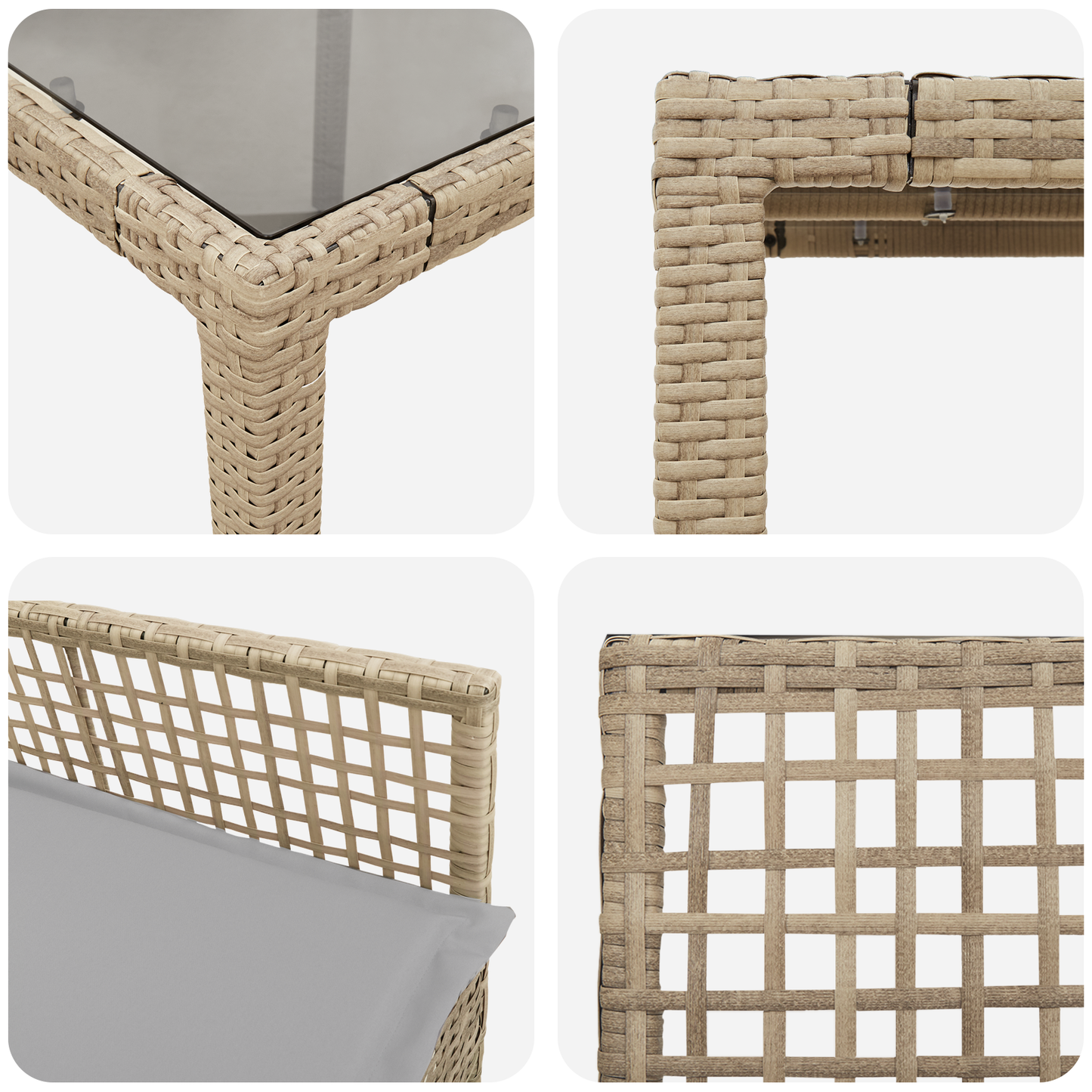 5 Personers Have Spisebordssæt Med Puder Beige Poly Rattan