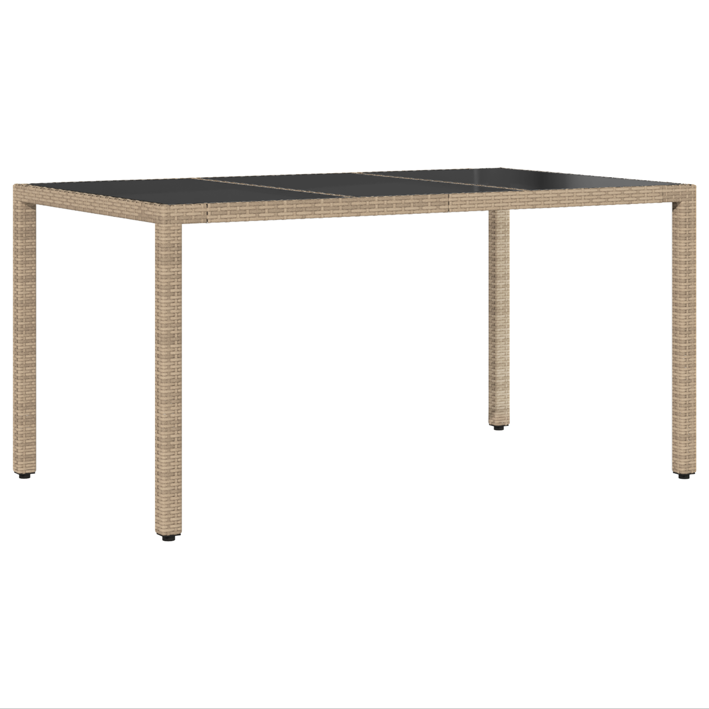 7 Dele Have Spisebordssæt Med Puder Beige Poly Rattan