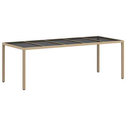 9-Delt Have Spisebord Sæt Med Puder Beige Poly Rattan