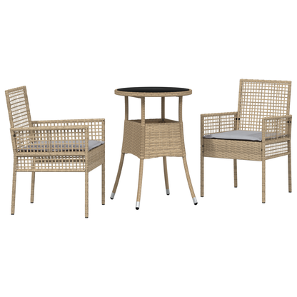 3-Delt Have Spisegruppe I Beige Poly Rattan