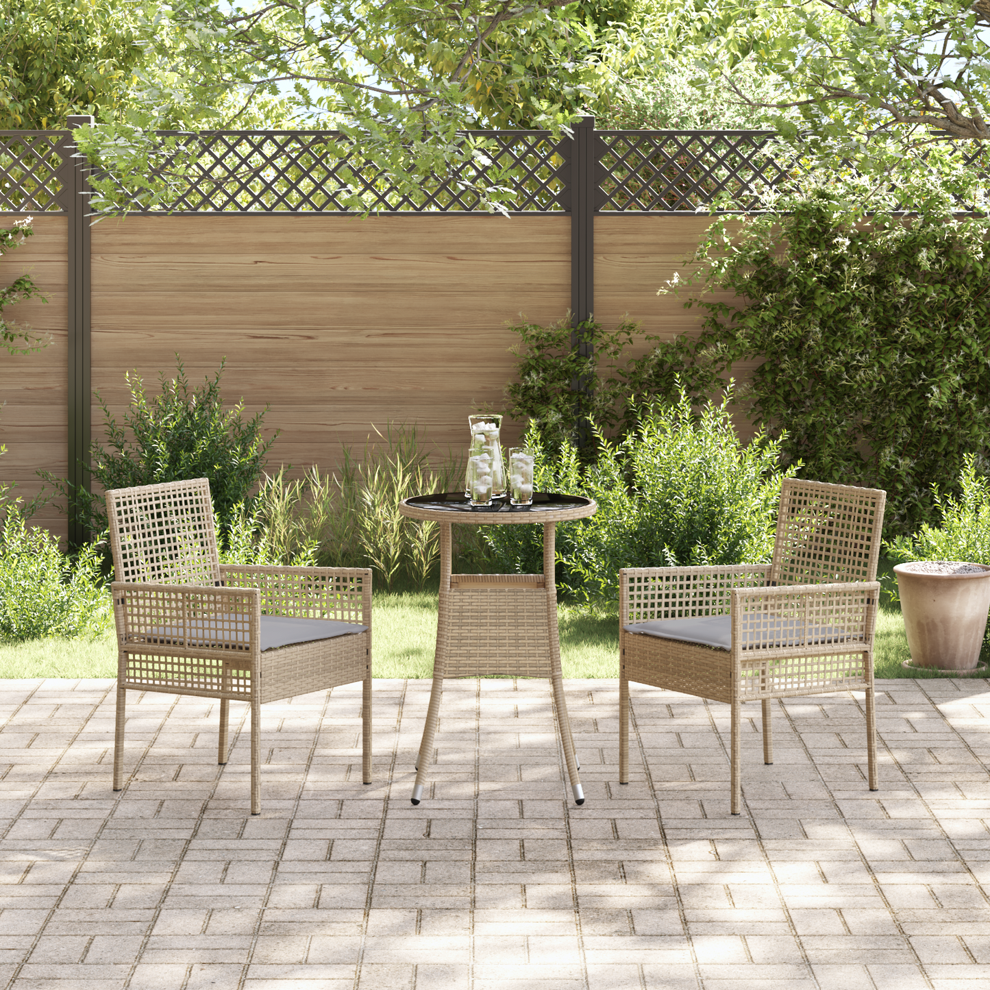3-Delt Have Spisegruppe I Beige Poly Rattan