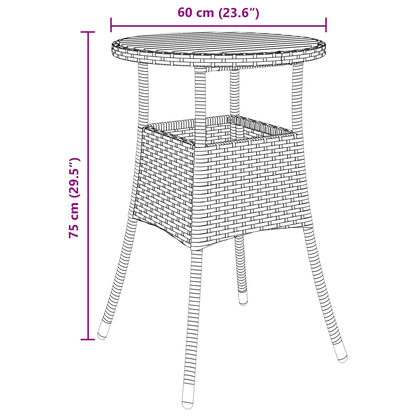 5 Delers Have Spisestel Sort Poly Rattan