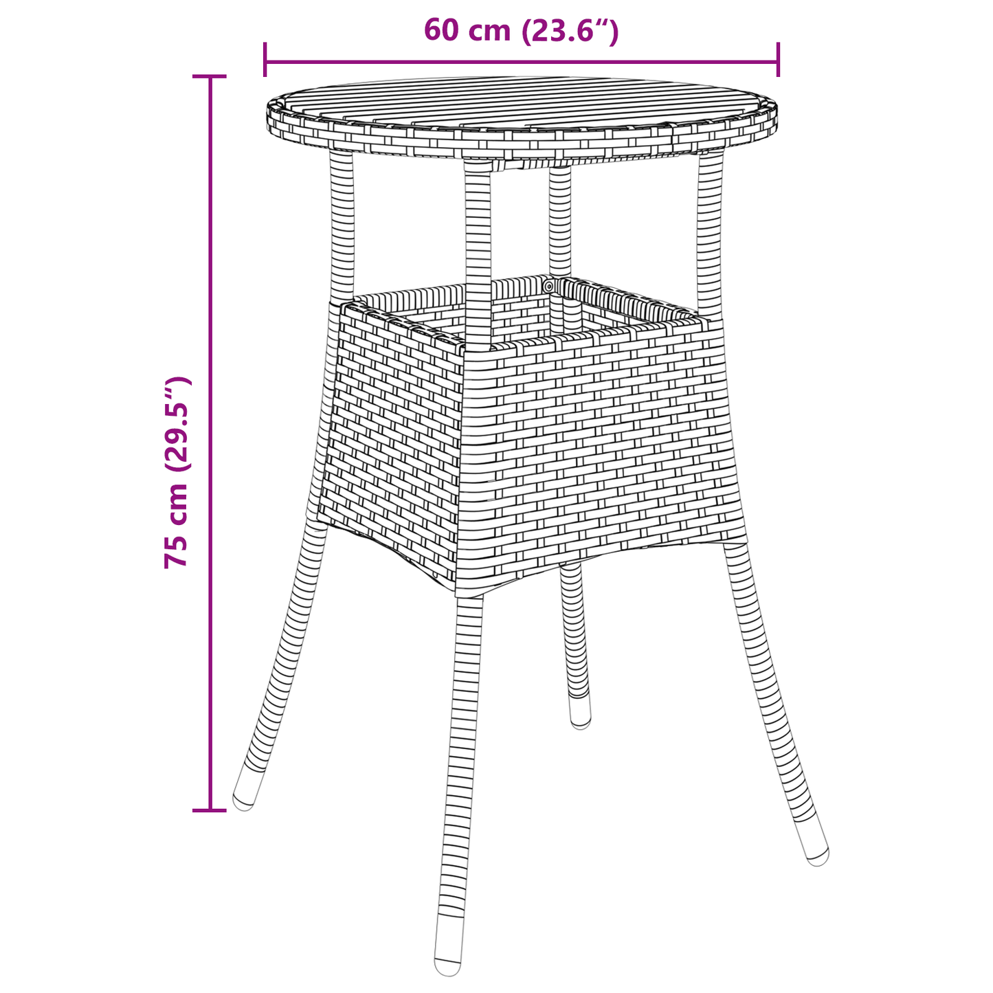 3-Delt Have Spisesæt Grå Poly Rattan