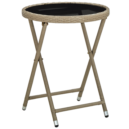 3-Delt Have Bistro Sæt Med Puder Beige Poly Rattan