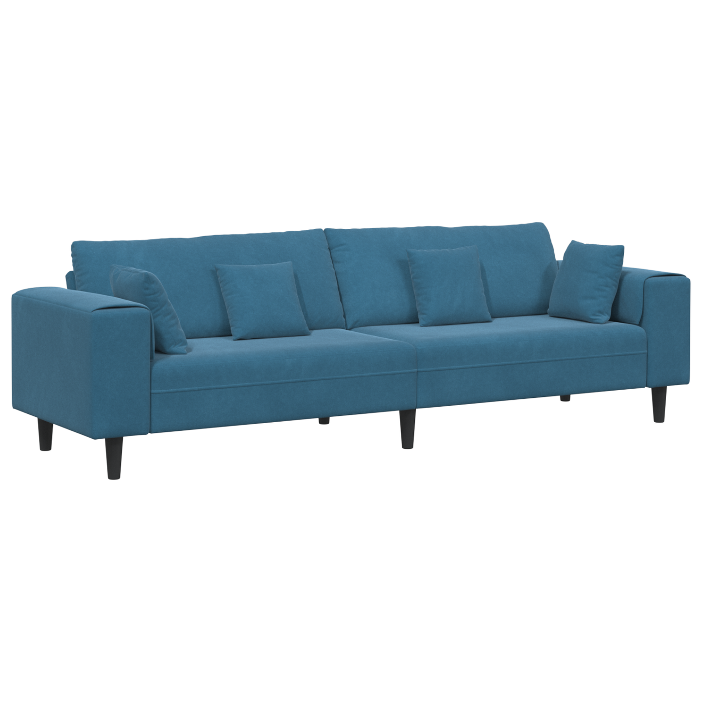 Fløjls Sofa med Pude med Pude Blå 208 Cm Fløjl - billede 2