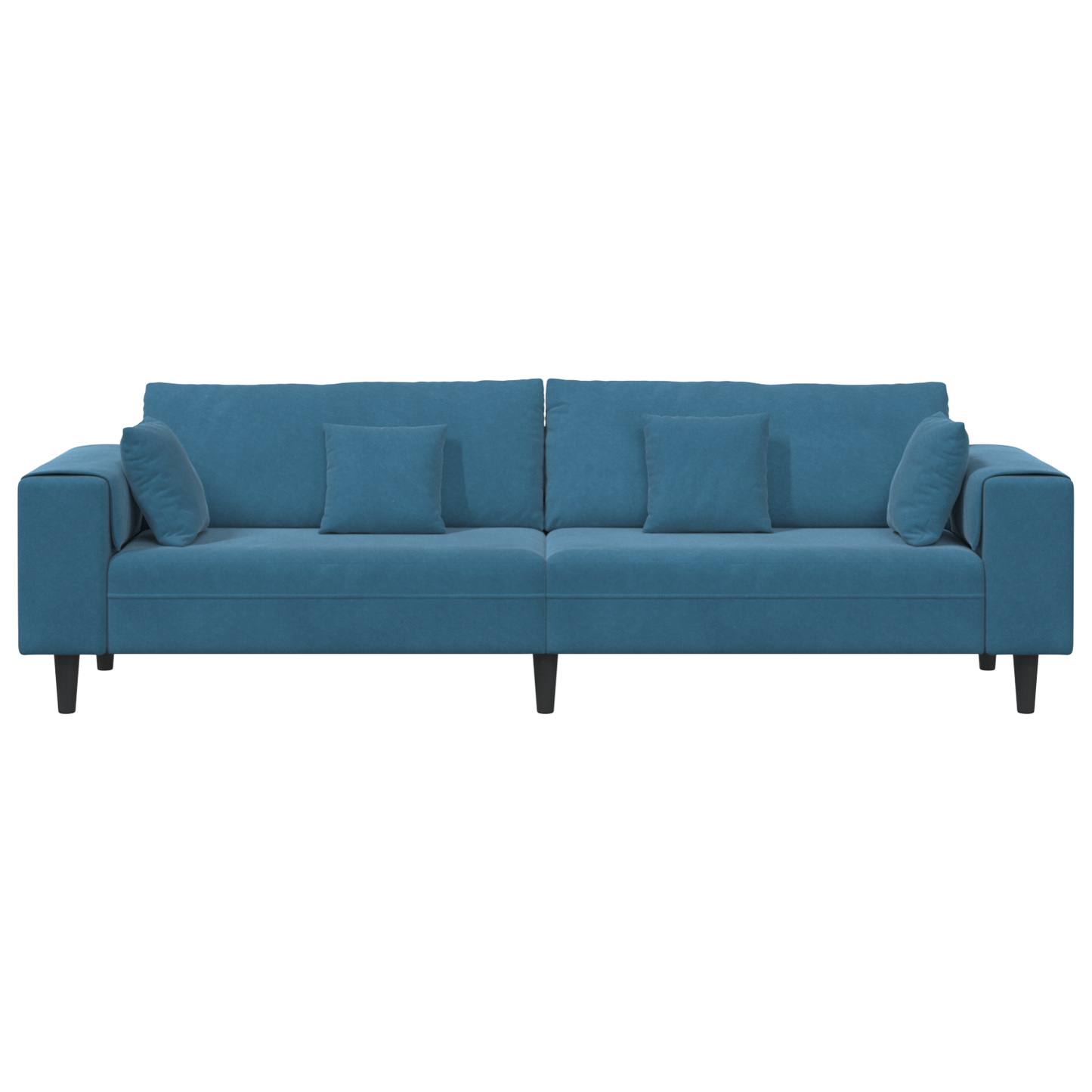 Fløjls Sofa med Pude med Pude Blå 208 Cm Fløjl - billede 4