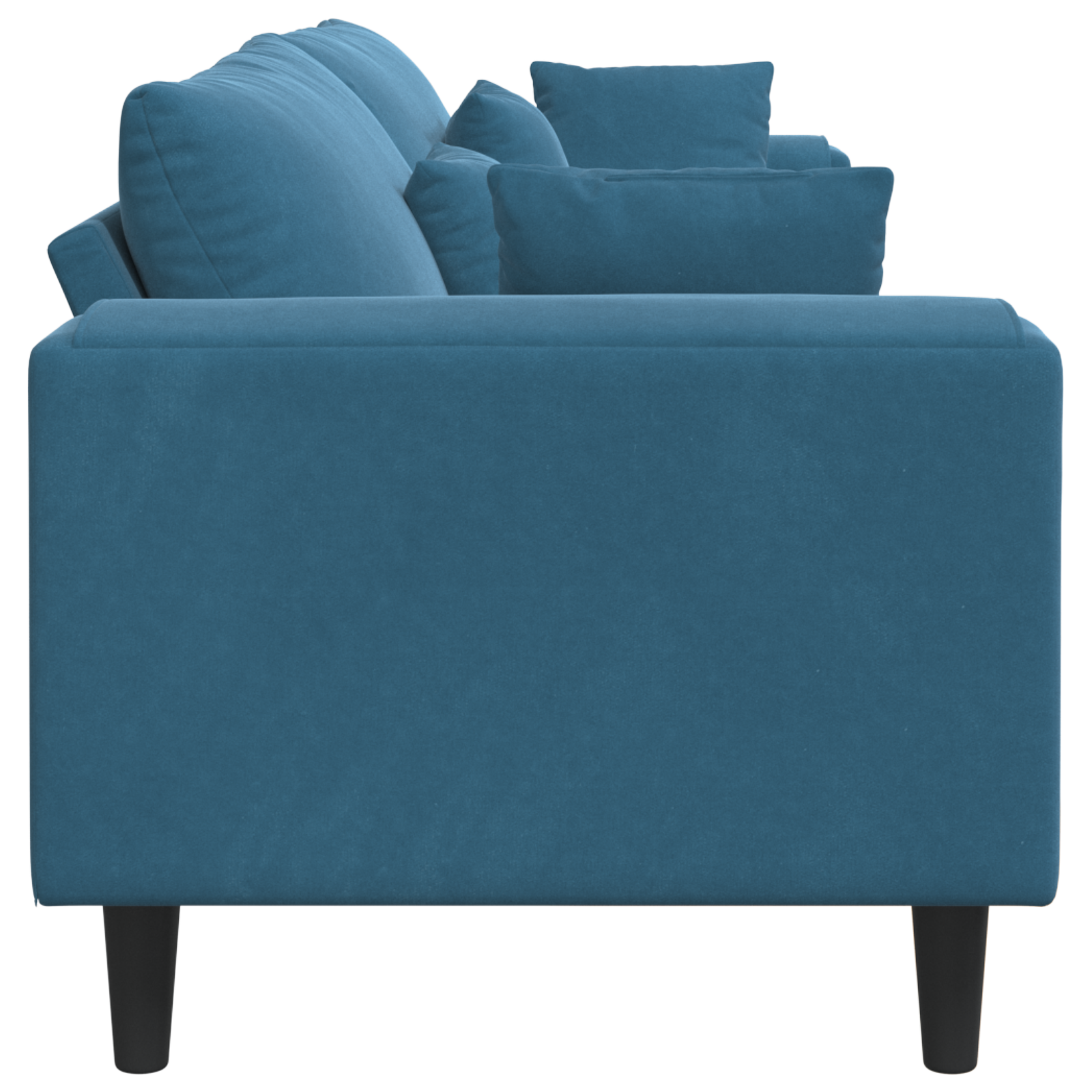 Fløjls Sofa med Pude med Pude Blå 208 Cm Fløjl - billede 5