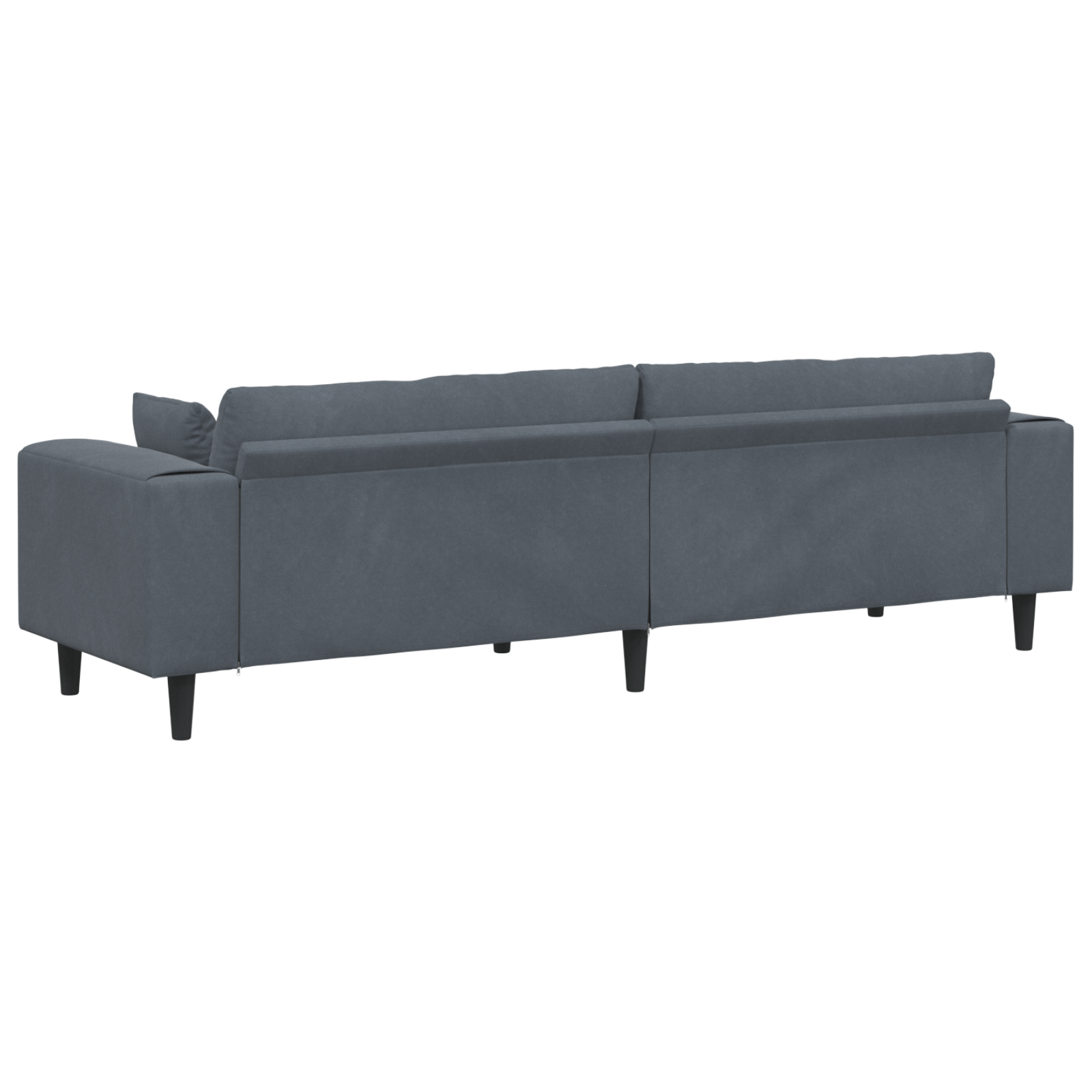Fløjls Sofa med Pude med Pude Mørkegrå 208 Cm Fløjl - billede 6